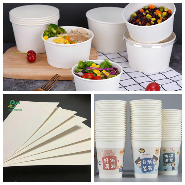O produto comestível 260 + 15PE revestiu a placa de papel branca de Cupstock para o copo de café