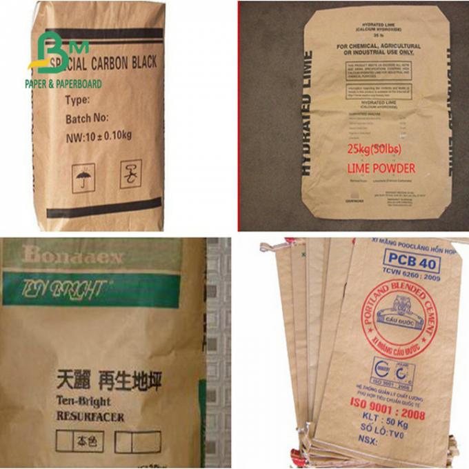 Papel de embalagem semi elástico de alta elasticidade da força 80GSM 90GSM para sacos do cimento