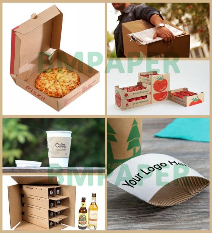 a única parede 140gsm + 170gsm imprimiu papel ondulado para e flauta das luvas do café