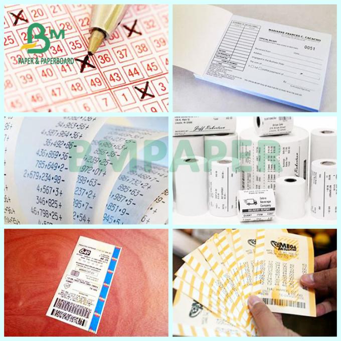 resistência de alta temperatura de papel do recibo térmico de 62gsm 65gsm para o bilhete de loteria