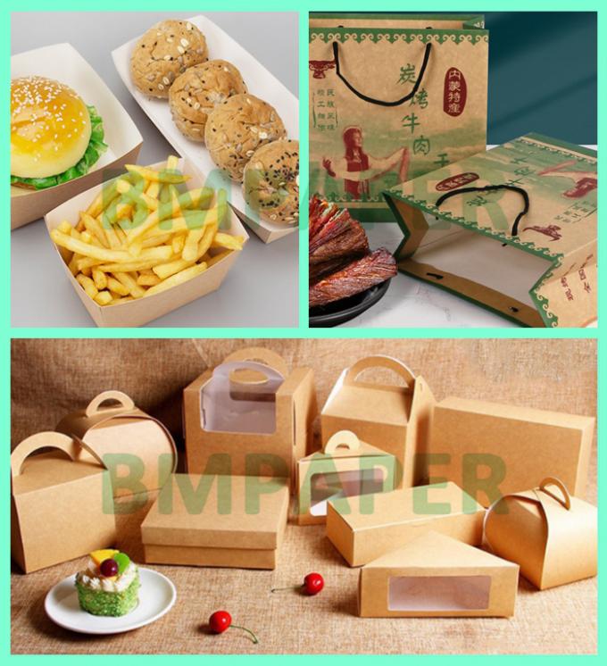  o branco do uniforme 325gsm revestiu o papel traseiro de Kraft para o pão de embalagem 70 x 100cm