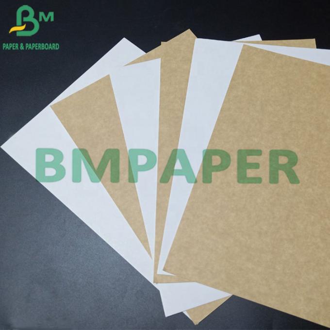 Não - um papel de embalagem branco revestido tóxico do lado com embalagem da comida rápida da parte traseira de Brown