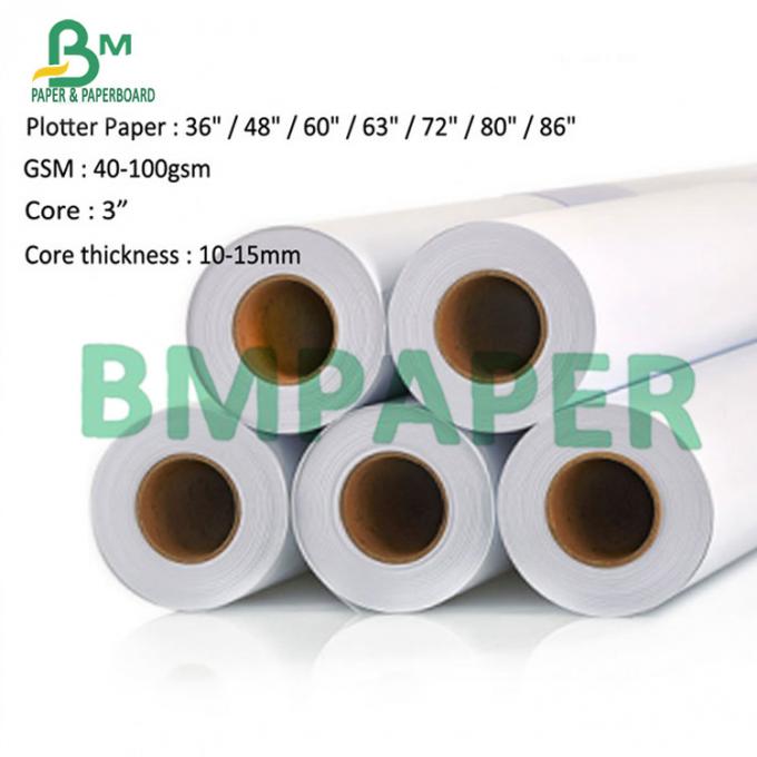 papel sem revestimento do fabricante do teste padrão de Rolls do papel de plotador do vestuário 60gsm