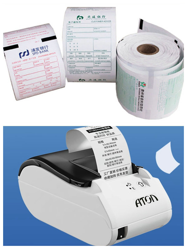  Rolo de papel térmico da caixa registadora superior da qualidade 55gr 80x80mm 57x40mm para a posição do banco