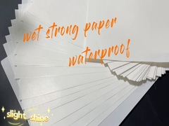 Papel de resistência à humidade revestido de um lado e à prova d' água de 65 gm, branco, para rótulo de cerveja