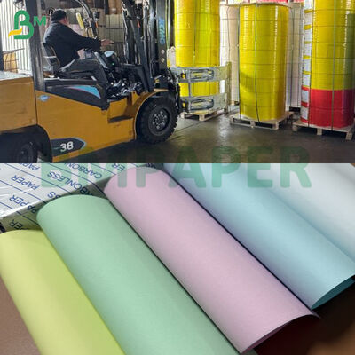 o papel autocopiativo NCR de 57gsm 60gsm rola rolos de 12 polegadas, CB branco CFB azul CF Canario