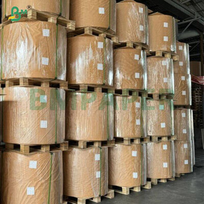 Papel Kraft 40gsm com um lado brilhante, branco puro, glaceado à máquina, em rolo