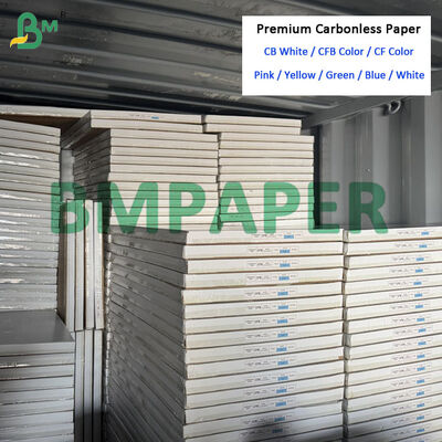 Papel de cópia autocopiativo NCR do bloco da resma 70gsm CFB rosa CF amarelo com parte traseira branca 61 x 86cm
