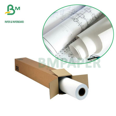 Papel de plotador sem revestimento 24" de Rolls 20# da ligação do CAD do formato largo x 150'
