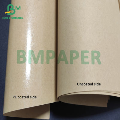 Papel revestido único PE do estoque do copo, produto comestível de papel de embalagem de Brown 70g + de PE 15g