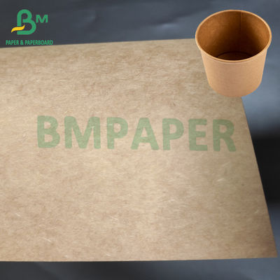 Bacia de sopa natural Degradable 250gsm de papel do estoque do copo de FDA Brown Kraft