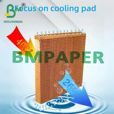 parede refrigerando de papel da almofada da celulose da cor de 95g Brown para o sistema de refrigeração da casa das aves domésticas