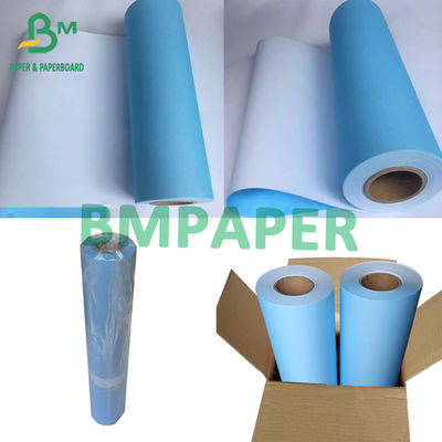 Papel de impressora a jato de tinta de 80 gramas, planos de um lado azul, um lado branco 880 mm X 50 m 100 m 150 m Roll Core 2&quot;