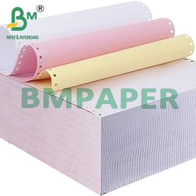 Papel de computador de formas contínuas sem carbono com branco rosa amarelo