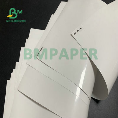 Papel cromo revestido C1S de 80 gm 100 gm brilhante para fabricação de adesivos de etiquetas