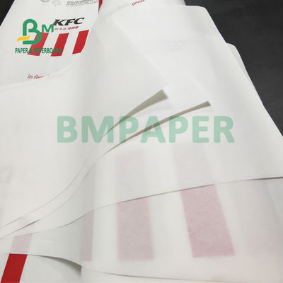 50 gm de papel branco branqueado à prova de gordura para embalagem de alimentos KFC