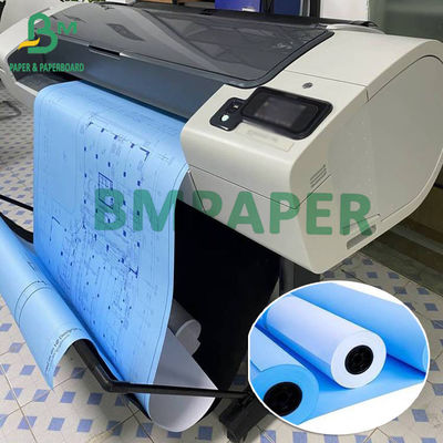 A0 A1 80gms Papel de Impressão Azul Branco 50 metros de rolos 2 polegadas Núcleos, 5 pcs uma caixa