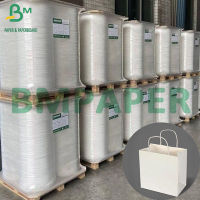Papel Kraft Branco Branqueado de 70 gm Largura da bobina 1100 mm Papel Artesanal para sacos de compras