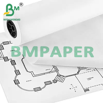 24&quot; x 150ft 20lb Papel de Ficha Branca CAD Rollos de Jato de Tinta para Desenho de Engenharia