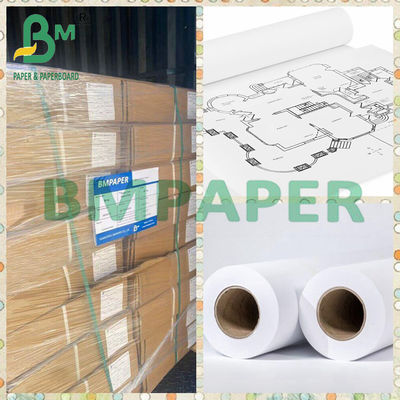 24&quot; x 150ft 20lb Papel de Ficha Branca CAD Rollos de Jato de Tinta para Desenho de Engenharia