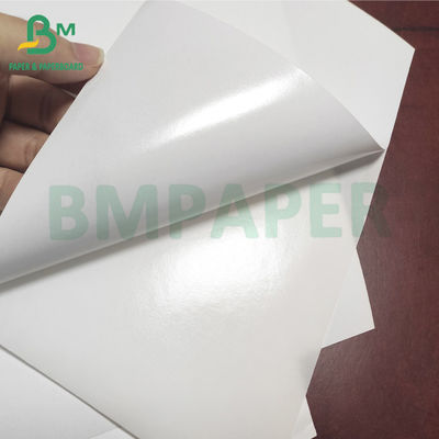 Papel térmico auto-aderente branco, papel autocolante impresso mate para rótulos