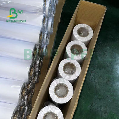 Rolo de papel CAD não revestido de 20 lb para impressoras a jato de tinta 36' x 500' 3' Core Branco brilhante