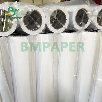 Rolo de papel CAD não revestido de 20 lb para impressoras a jato de tinta 36' x 500' 3' Core Branco brilhante