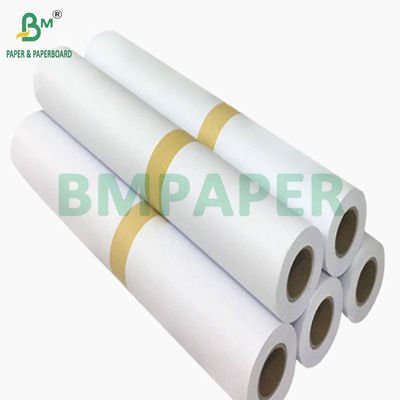 Rolo de papel branco não revestido de formato largo de 20LB para impressoras a jato de tinta de 24&quot; x 150&quot;