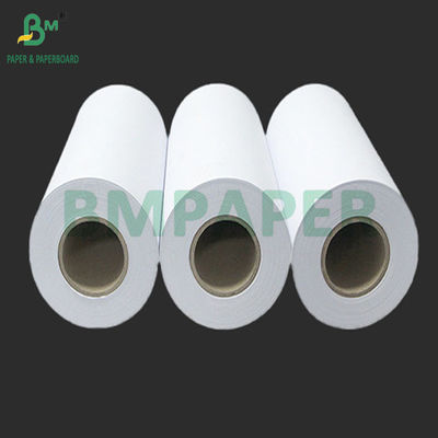 Rolo de papel branco não revestido de formato largo de 20LB para impressoras a jato de tinta de 24&quot; x 150&quot;