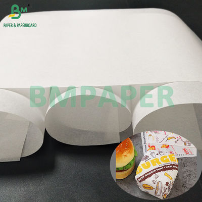 Papel de embrulho para hambúrgueres de 40gm branco à prova de gordura Kit3 Kit7 30×30cm