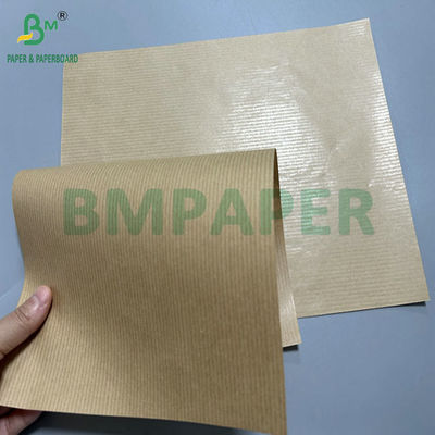 60 gm 70 gm 70 x 100 cm Castanho revestido 1 lado Papel Kraft com nervuras para sacos de embrulho de alimentos