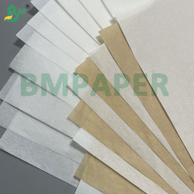 Papel à prova de gordura compostável natural branco castanho 45gsm para embalagem de cachorros-quentes
