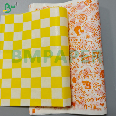 Rolos de papel de cera resistentes a gordura de 30 gsm para embalagem de sanduíches