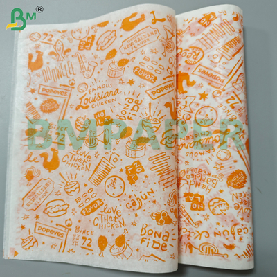 Rolos de papel de cera resistentes a gordura de 30 gsm para embalagem de sanduíches