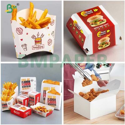 Kit 6 Cartão anti-gordura de qualidade alimentar 275 g 300 g para embalagens de batatas fritas