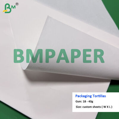 20gm 25gm Folhas de separador fino para tortilhas, papel de embrulho de tortilhas de qualidade alimentar