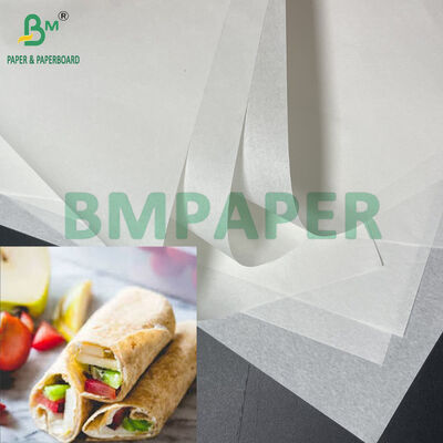 Resistente à humidade 25gm a 40gm Rolo de papel branco de qualidade alimentar para embrulhar tortilhas