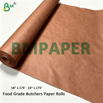 Rolos de Papel Kraft para Açougue de Grau Alimentício de 18" Cor Rosa, 60gsm x 18" de largura x 175' de comprimento